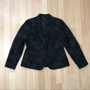 Talbots Black Floral Blazer